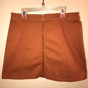 Front-Zip Mini Skirt